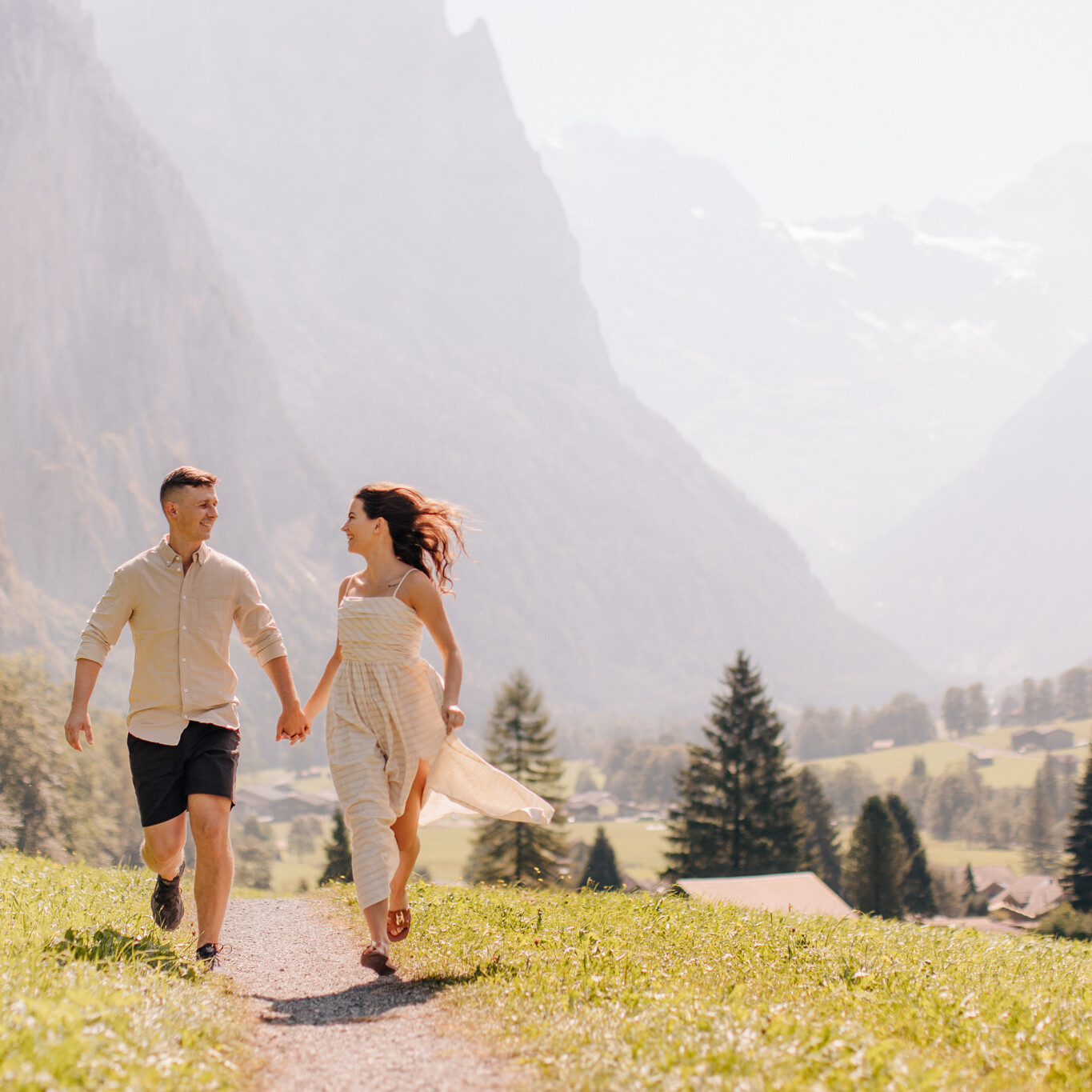 Sesja narzeczeńska w Szwajcarii sesja Lauterbrunnen Alpy Szwajcarskie