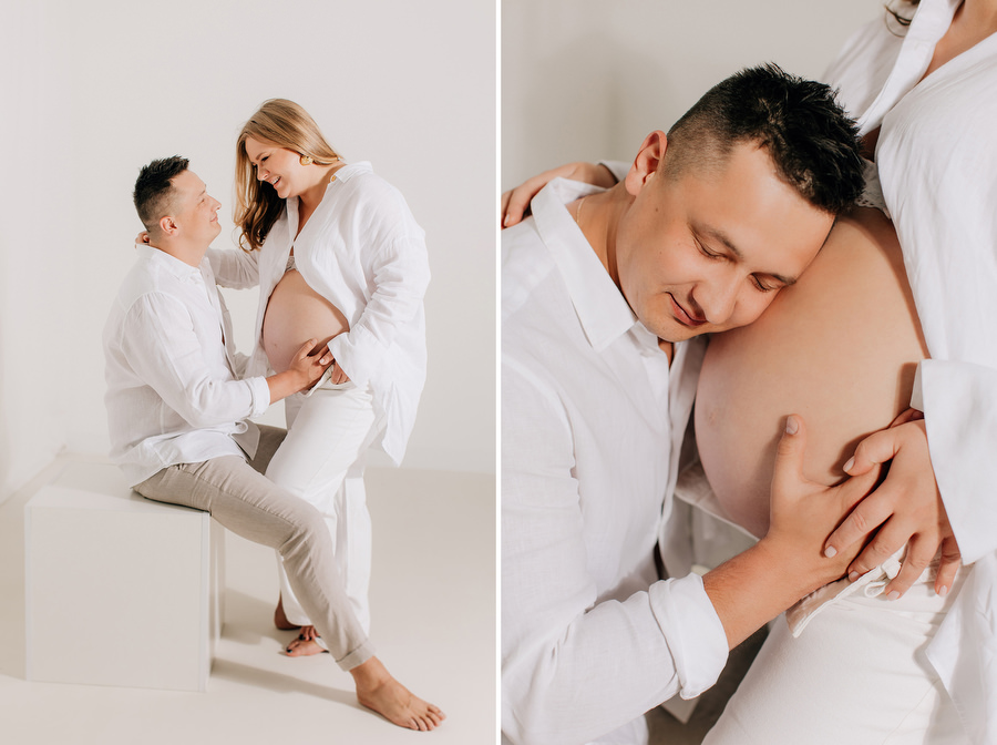 fotograf ciążowy krosno, sesja ciążowa z mężem partnerem